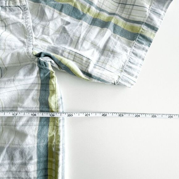 PrAna Mens Casual Button Down Shirt Plaid Short Sleeve White Medium - Picture 5 of 7